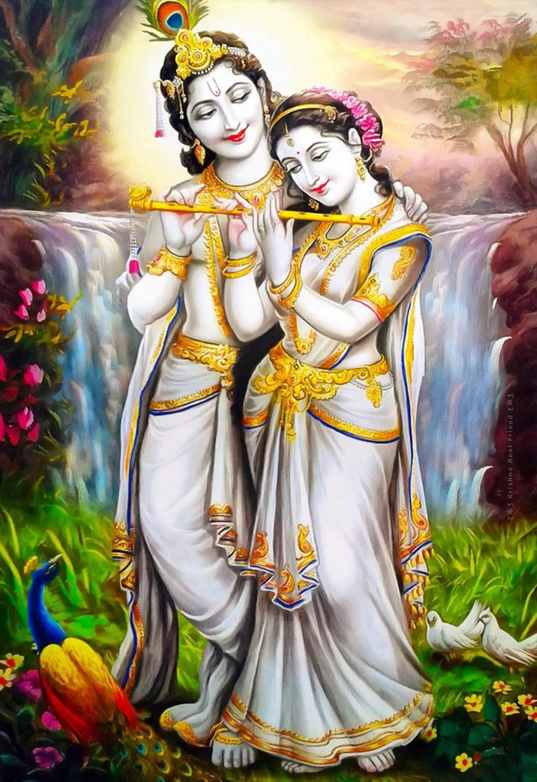 Radha Krishna Perfect Love Couple Wallpaper for Mobile