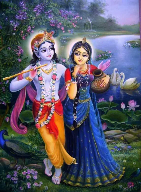 Radha Krishna Romantic Beautiful Photo